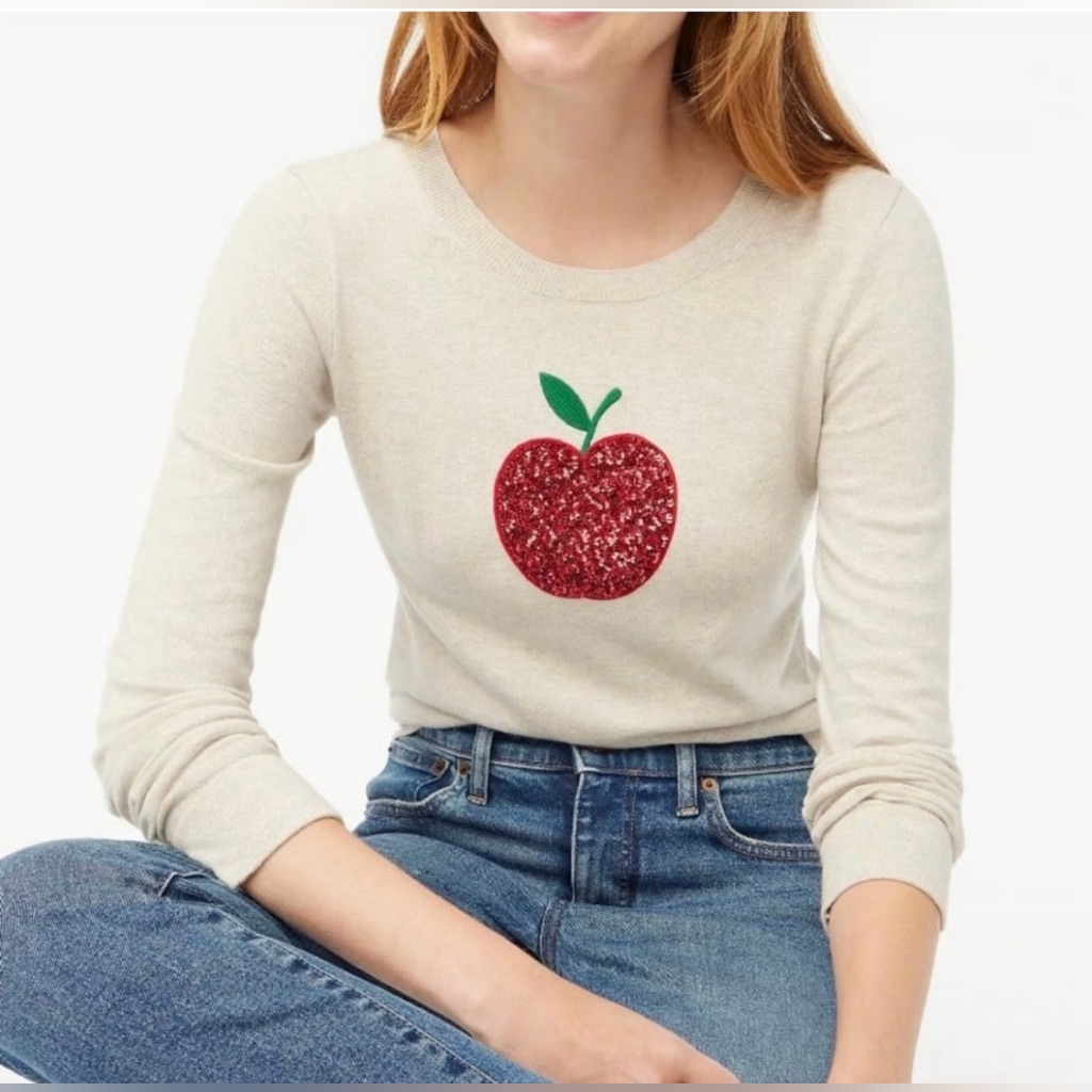 J. Crew Teddie Sweater In Light Gray - Size M